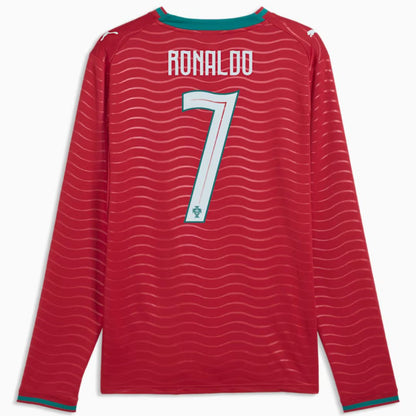 Portugal 2026 Cristiano Ronaldo Soccer World Cup of Football Players Edition Long Sleeve Home Jersey Shirt