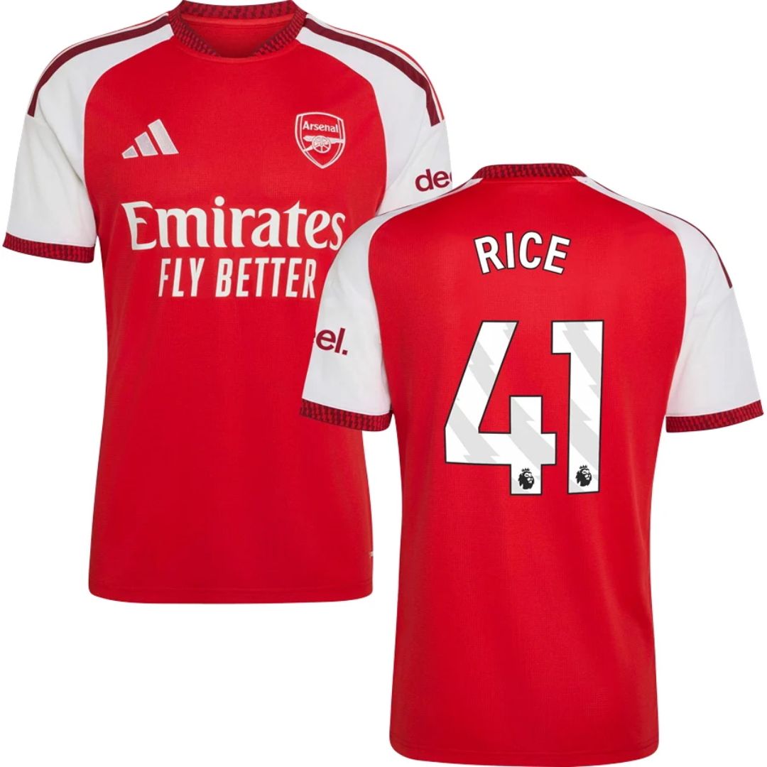 Arsenal Gunners 2026/27 Rice #41 Home Jersey Shirt
