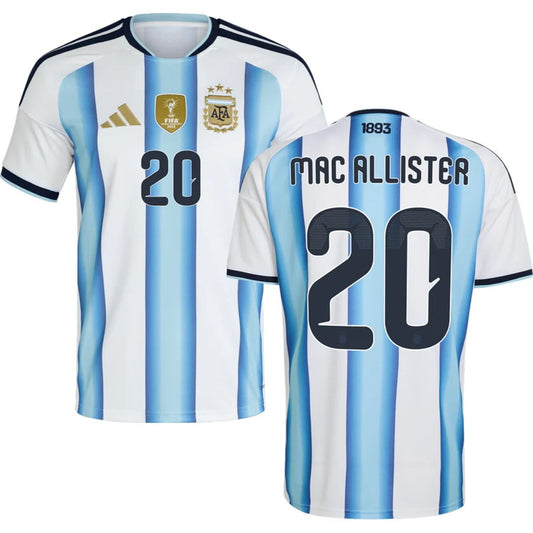 Argentina 2026 World Cup Mac Allister #20 Home Jersey