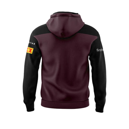 Brisbane Broncos 2025 Kids Black Sleeve Hoodie
