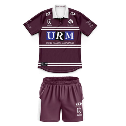 Manly Warringah Sea Eagles 2025 Kids Home Polo Shirt and Shorts Kit