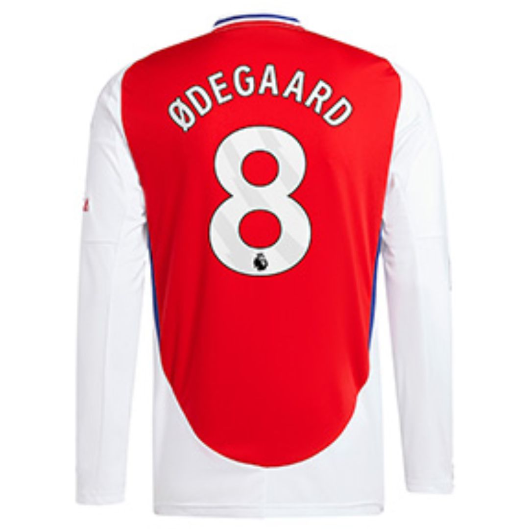 Arsenal Gunners 2024/25 Ødegaard #8 Long Sleeve Home Jersey Shirt