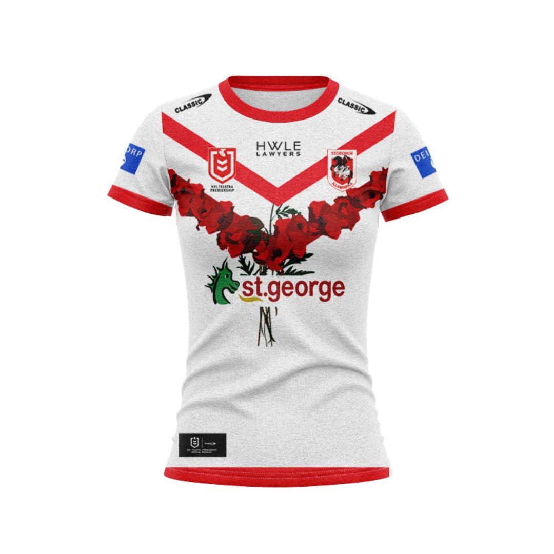St George Illawarra Dragons 2024 Women's ANZAC Commemorative Shirt