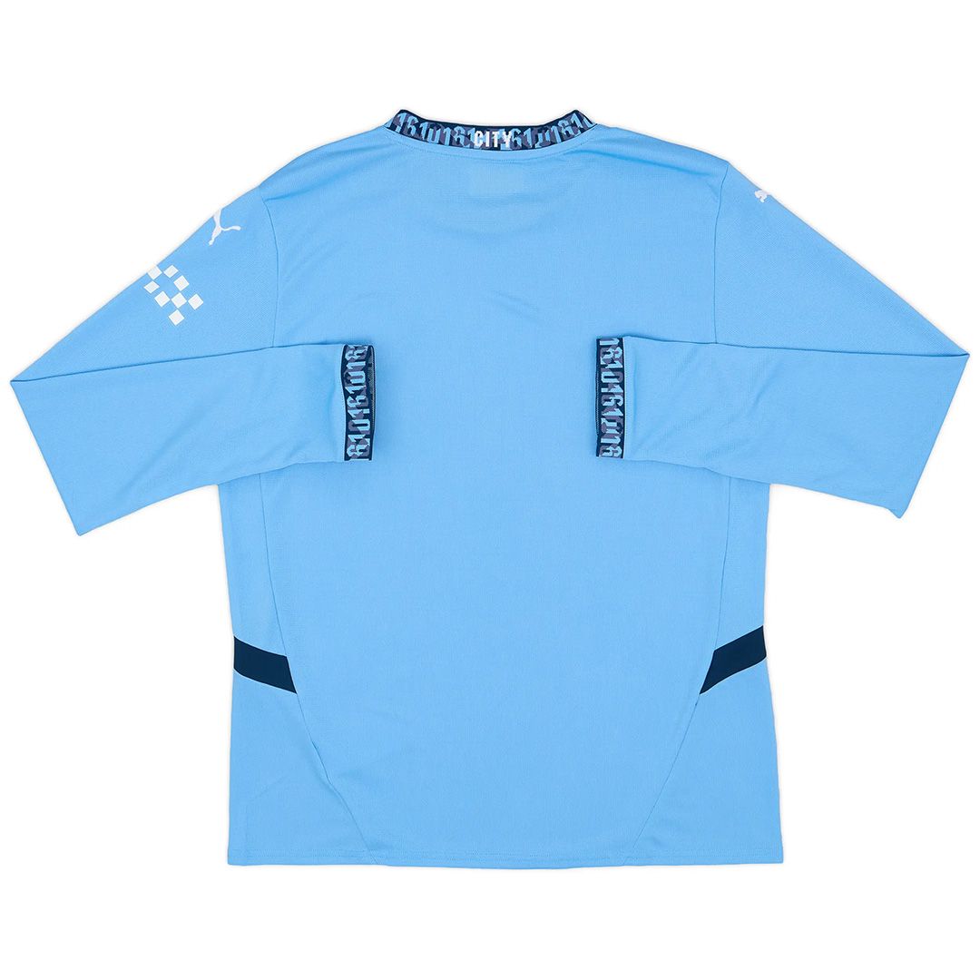 Manchester City 2024/25 Long Sleeve Home Jersey Shirt (Add Your Own Name & Number)