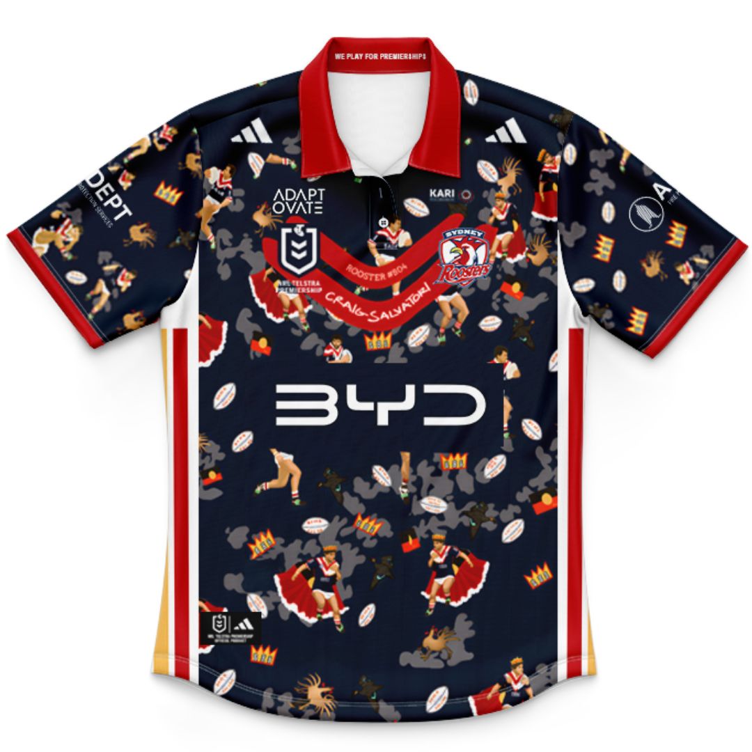 Sydney Roosters 2026 Kids Indigenous Polo Shirt