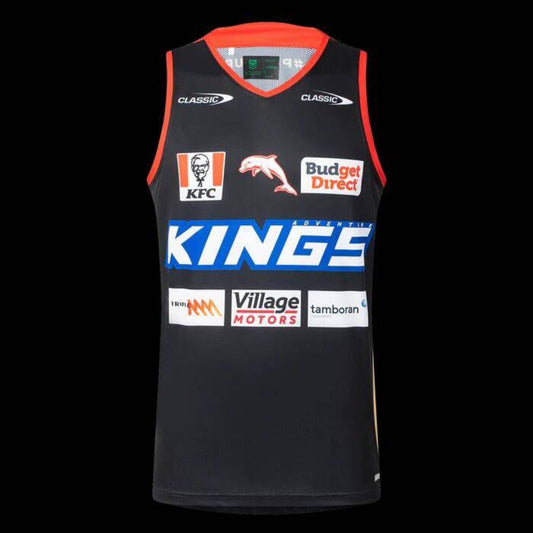 Redcliffe Dolphins 2025 Black Training Singlet