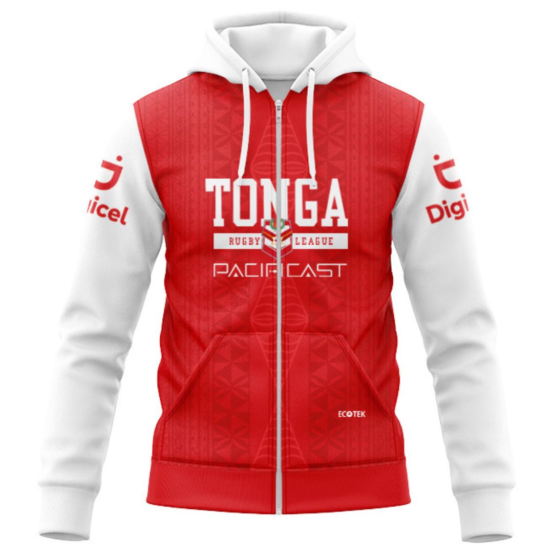 Mate Ma'a Tonga Red Training Hoodie with Zipper