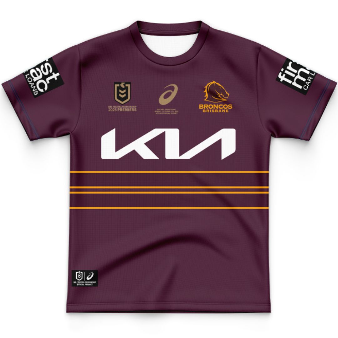 Brisbane Broncos 2025 Kids Premiers Home Jersey