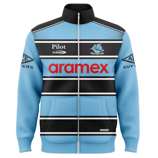 Cronulla Sutherland Sharks 2025 Warm Up Jacket with Zipper