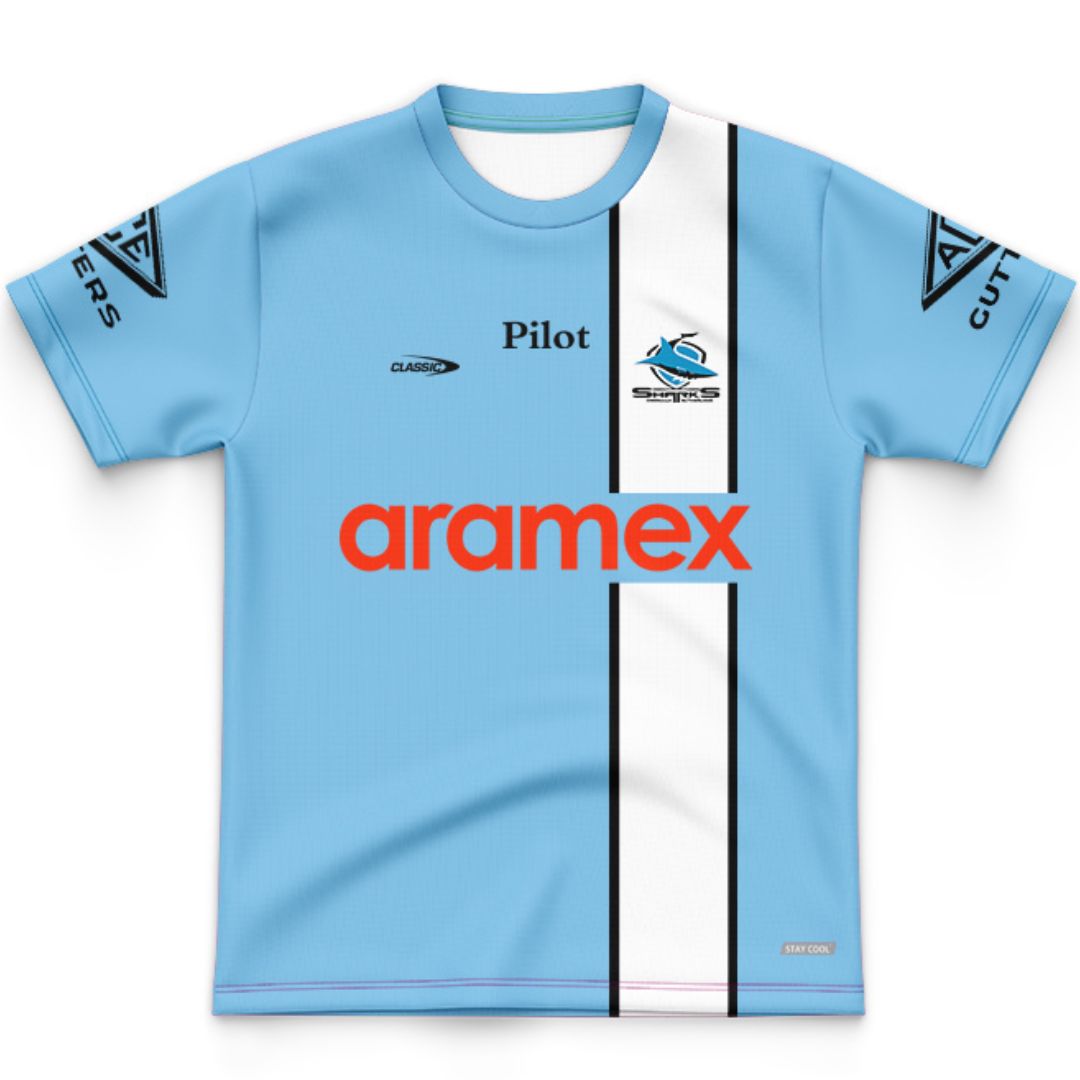 Cronulla Sutherland Sharks 2026 Kids Sky Blue Training Jersey