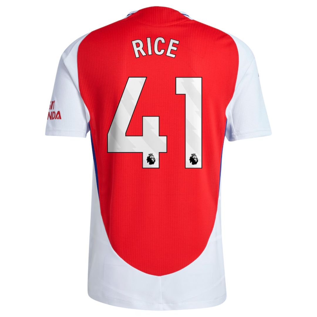 Arsenal Gunners 2024/25 Rice #41 Home Jersey Shirt