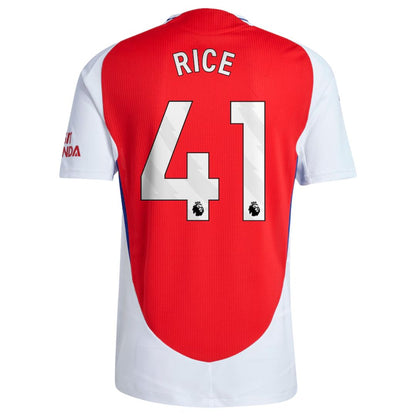 Arsenal Gunners 2024/25 Rice #41 Home Jersey Shirt