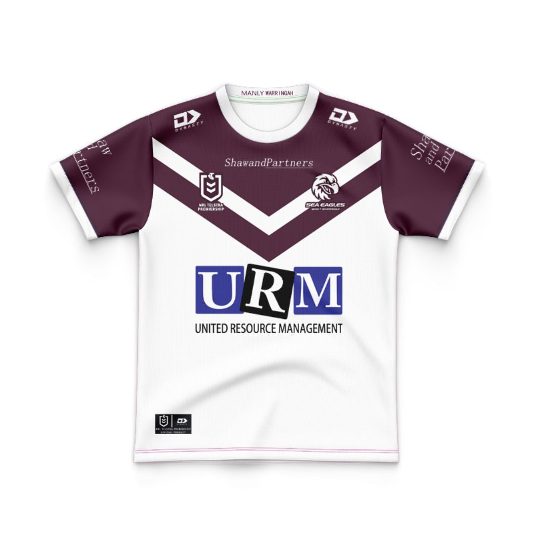 Manly Warringah Sea Eagles 2025 Kids Away Shirt and Shorts Kit