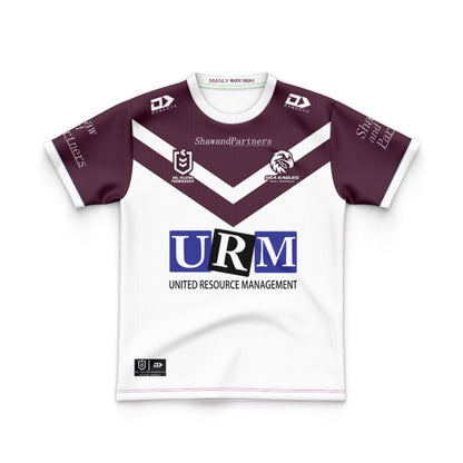 Manly Warringah Sea Eagles 2025 Kids Away Shirt and Shorts Kit