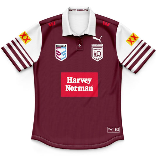 Queensland Maroons 2026 State Of Origin Harvey Norman Kids Polo Shirt