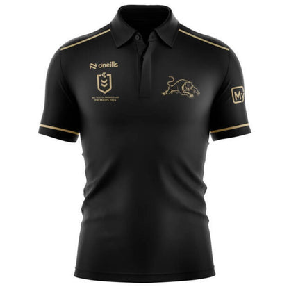 Penrith Panthers Premiers 4 In a Row Black Polo Shirt