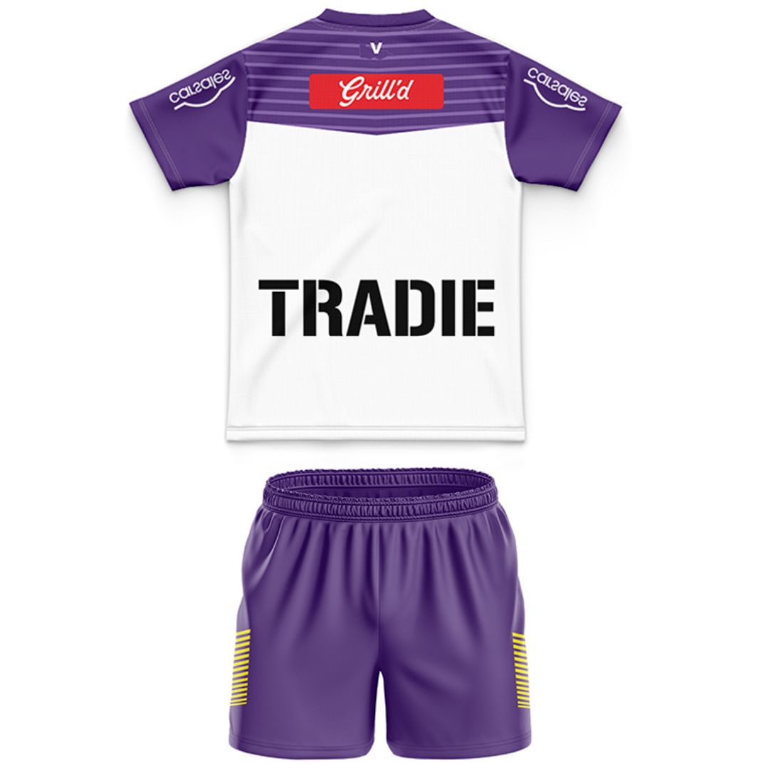 Melbourne Storm 2025 Kids Away Jersey and Shorts Kit