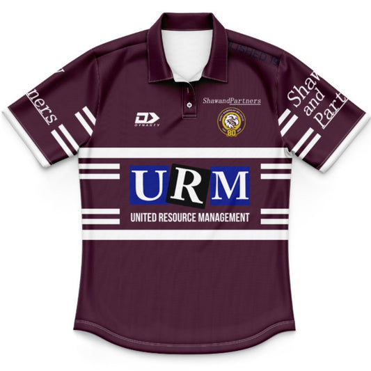 Manly Warringah Sea Eagles 2026 Kids Maroon Training Polo Shirt