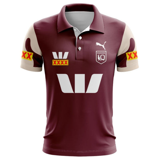 Queensland Maroons 2026 State Of Origin Training Polo Shirt