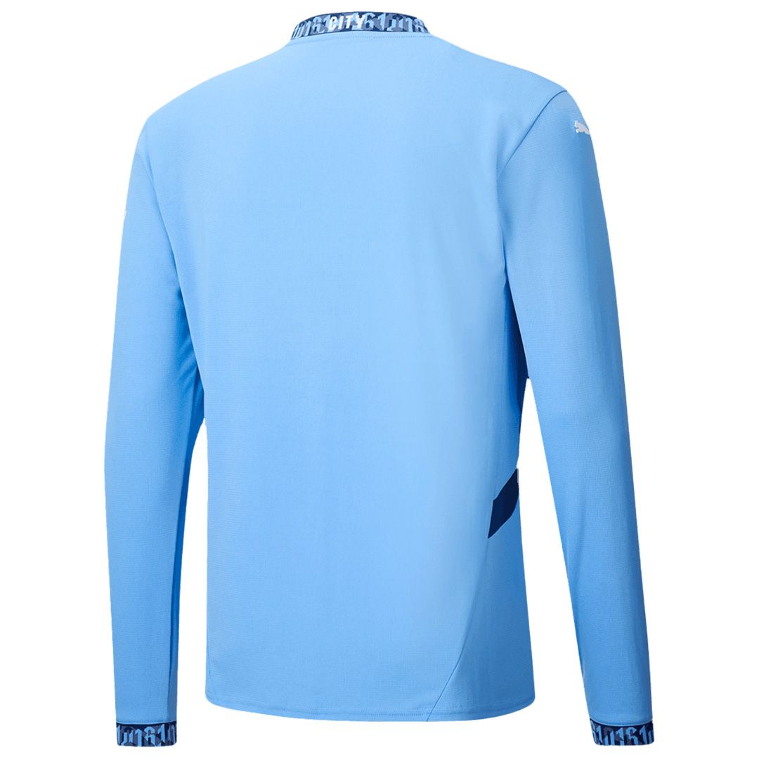 Manchester City 2024/25 Long Sleeve Home Jersey Shirt (Add Your Own Name & Number)