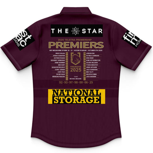 Brisbane Broncos 2025 Kids Premiers Home Polo Shirt