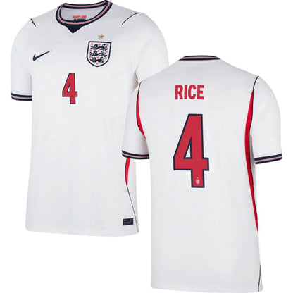 England Soccer 2026 World Cup Rice #4 Home Jersey Shirt