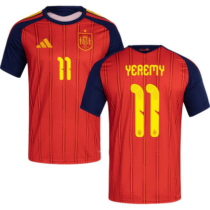 Spain 2026 World Cup Yeremy #11 Home Jersey Shirt