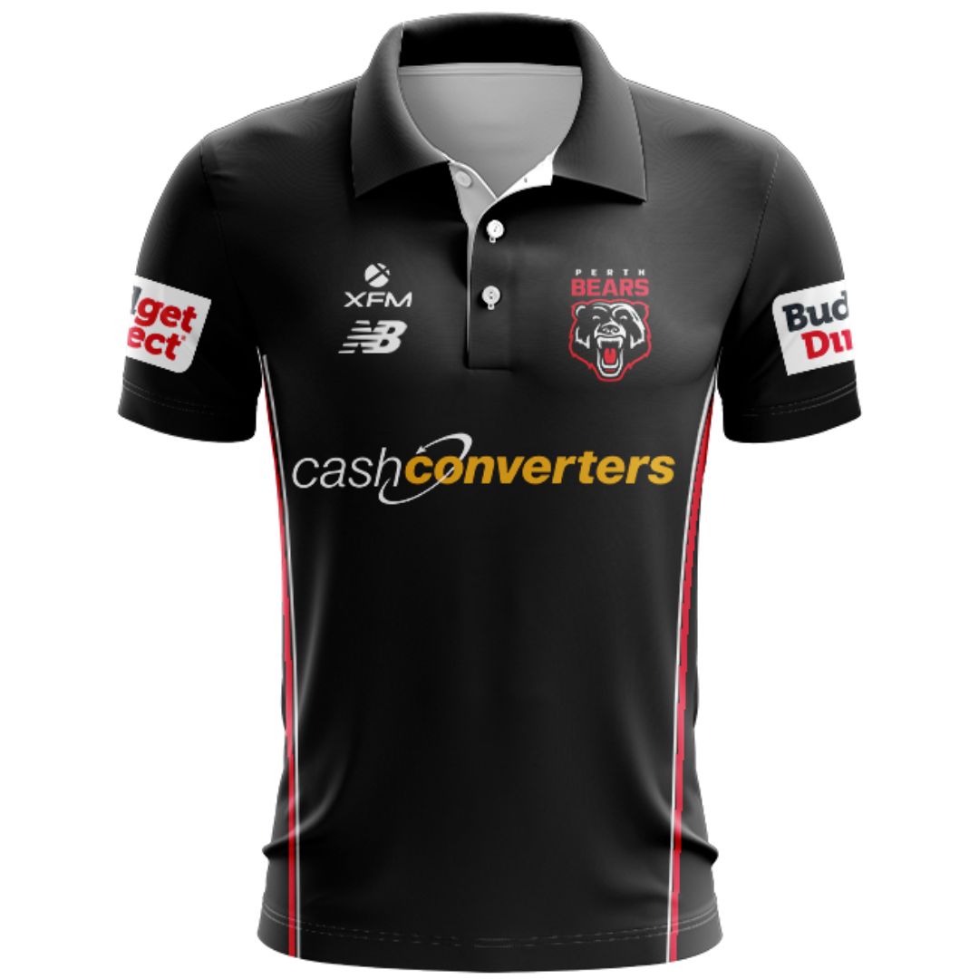 Perth Bears 2027 Black Training Polo Shirt