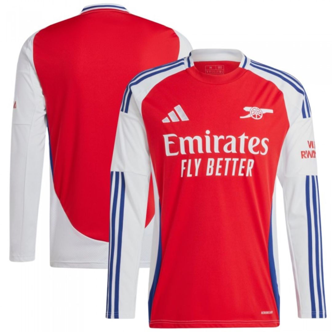 Arsenal Gunners 2024/25 Long Sleeve Home Jersey Shirt (Add Your Own Name & Number)