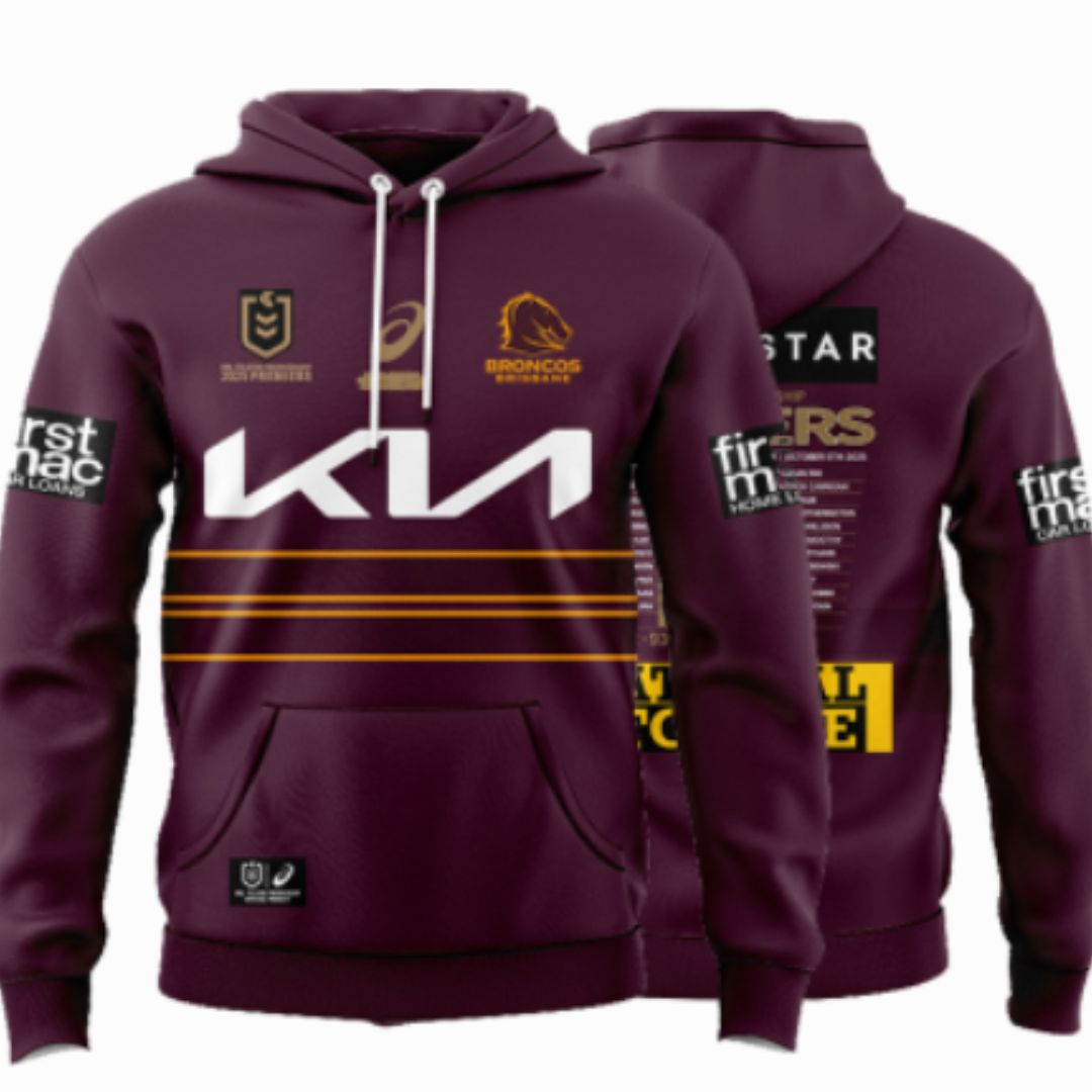 Brisbane Broncos 2025 Premiers Home Hoodie