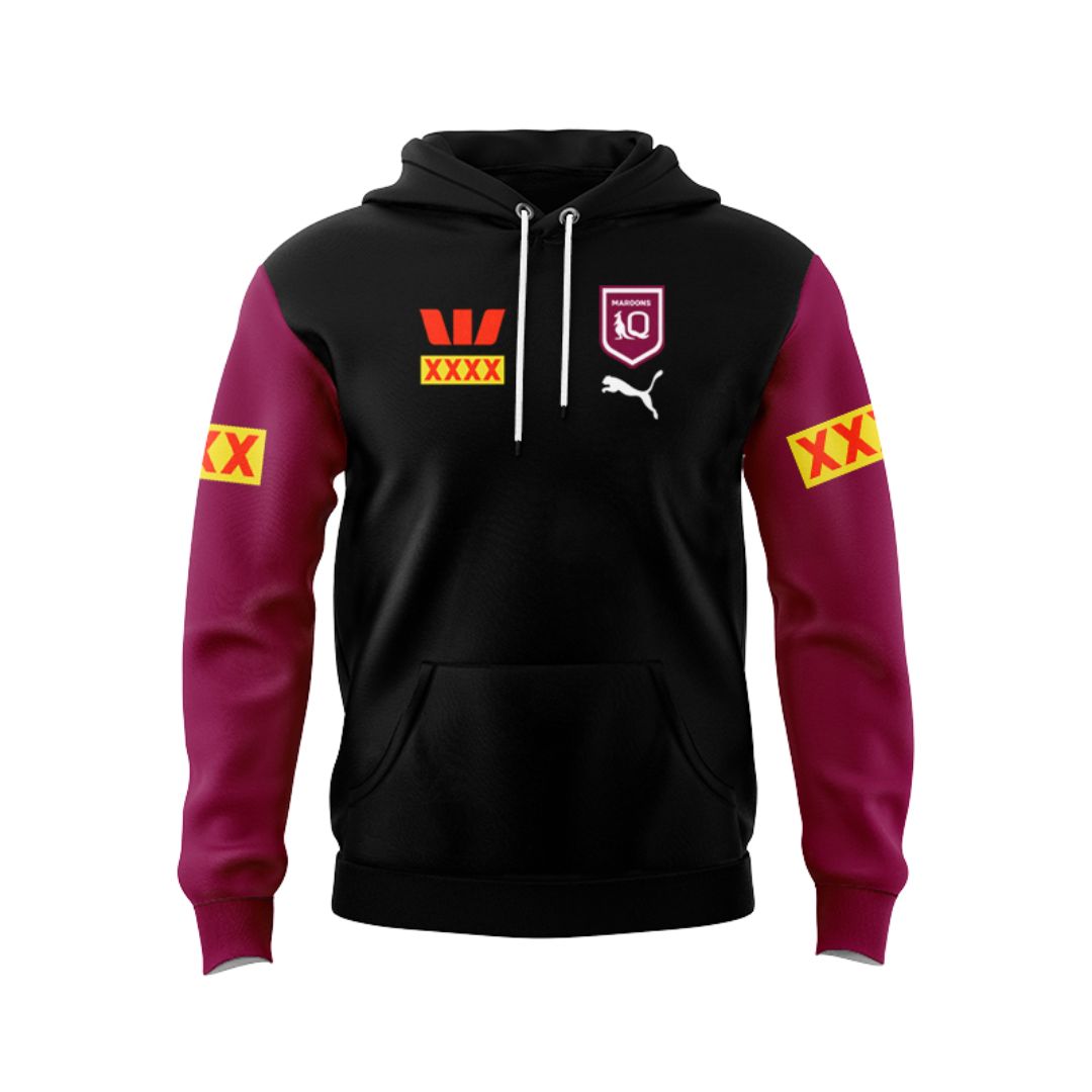 Queensland Maroons 2024 State Of Origin Black Front Hoodie