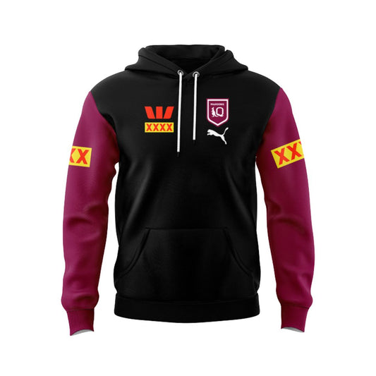 Queensland Maroons 2024 State Of Origin Black Front Hoodie