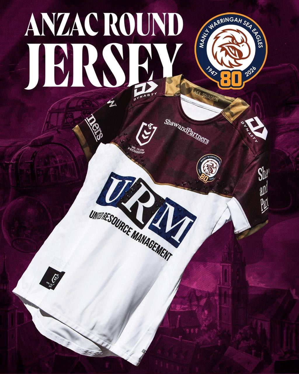 Manly Warringah Sea Eagles 2026 ANZAC Round Jersey