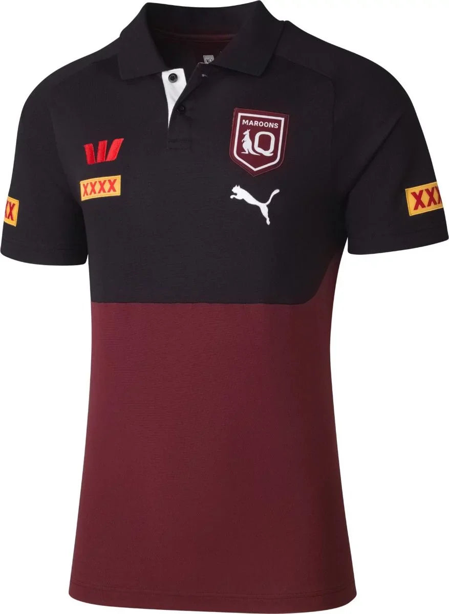 Queensland Maroons 2025 State Of Origin Black Top Polo Shirt