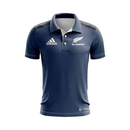 New Zealand All Blacks 2022 Rugby Grey Training Polo Shirt