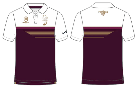 Brisbane Broncos 2025 Premiers Polo Shirt - Maroon