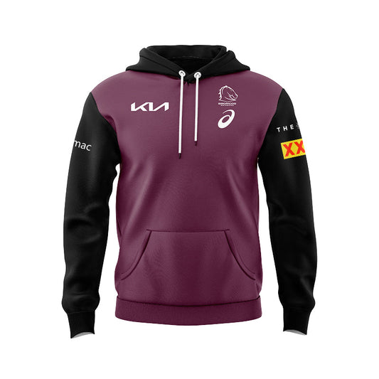 Brisbane Broncos 2024 Black Sleeve Hoodie
