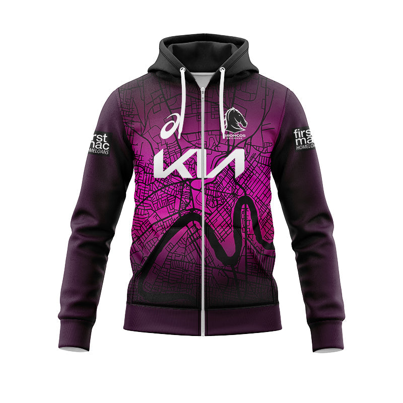 Brisbane Broncos 2024 River City Hoodie with Zipper