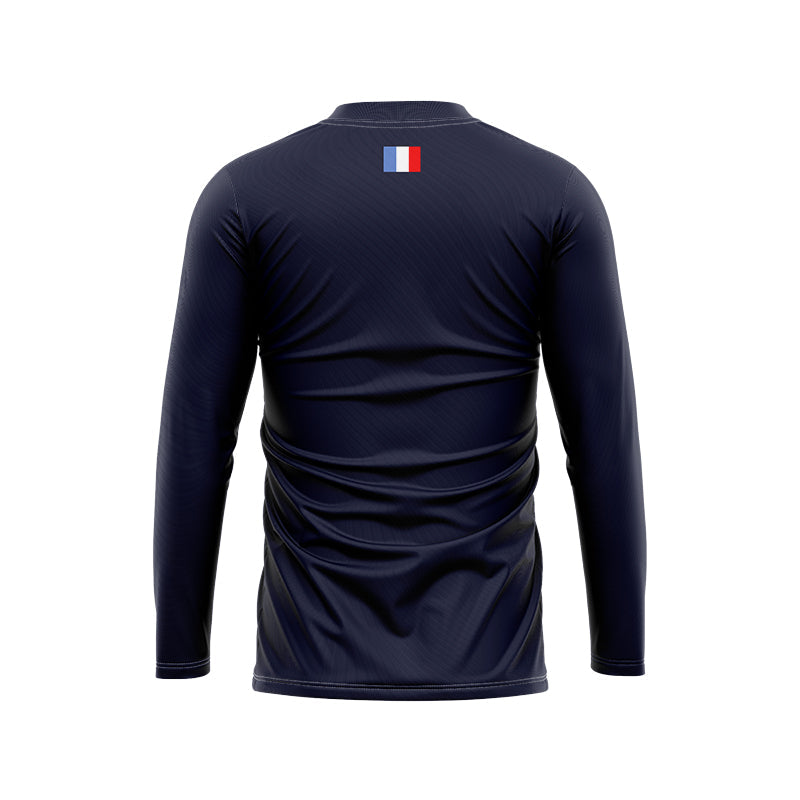 France Les Bleus 2023 Rugby World Cup Navy Blue Long Sleeve Training Shirt