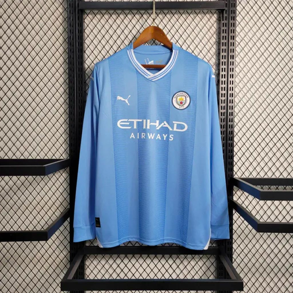 Manchester City 2023/24 Long Sleeve Home Jersey Shirt
