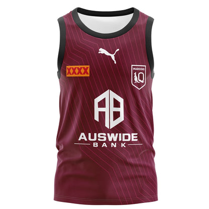 Queensland Maroons 2023 State Of Origin Black Trim Training Singlet