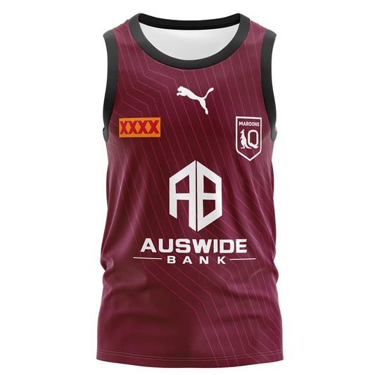 Queensland Maroons 2023 State Of Origin Black Trim Training Singlet