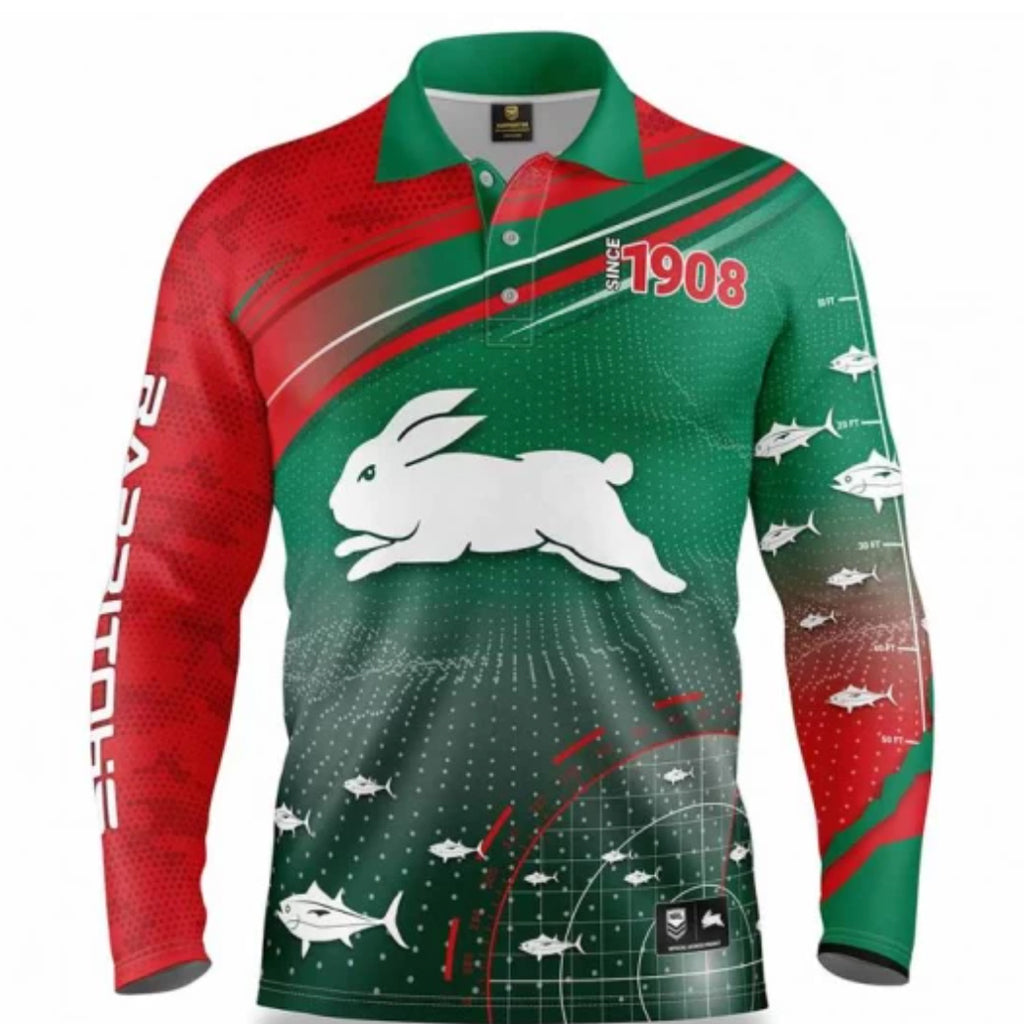 South Sydney Rabbitohs Long Sleeve Fishing Shirt