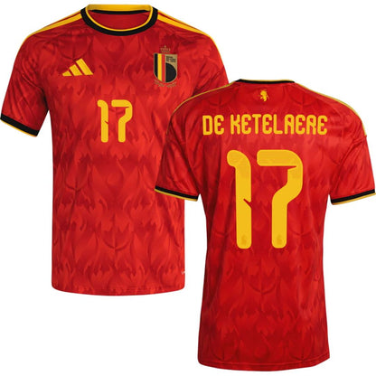 Belgium 2026 World Cup De Ketelaere #17 Home Jersey Shirt
