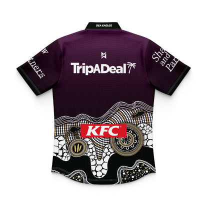 Manly Warringah Sea Eagles 2025 Kids Indigenous Polo Shirt