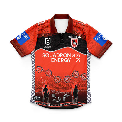St George Illawarra Dragons 2025 Kids Indigenous Polo Shirt