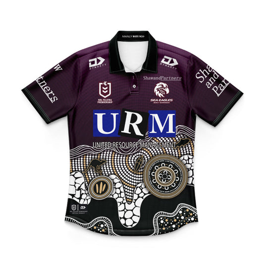 Manly Warringah Sea Eagles 2025 Kids Indigenous Polo Shirt