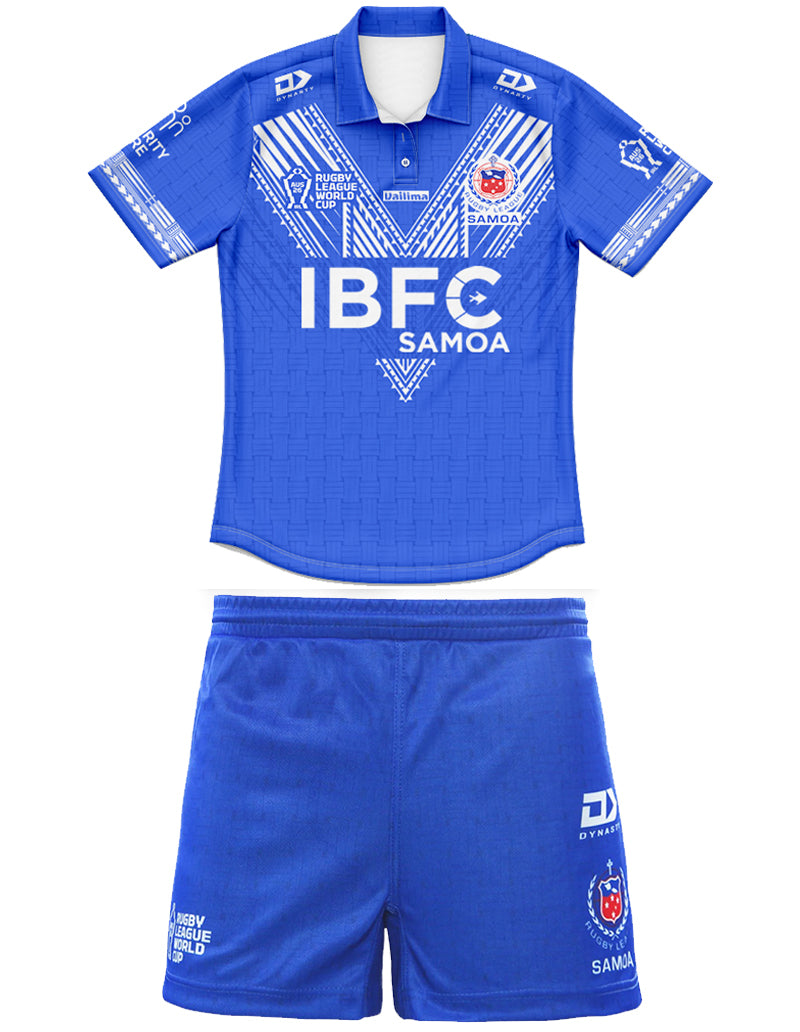 Toa Samoa 2026 Kids World Cup Home Polo Shirt and Shorts Kit