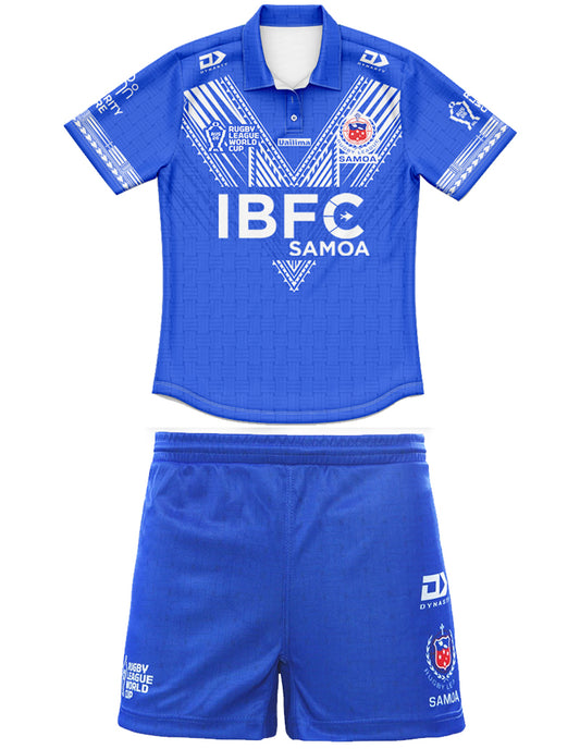 Toa Samoa 2026 Kids World Cup Home Polo Shirt and Shorts Kit
