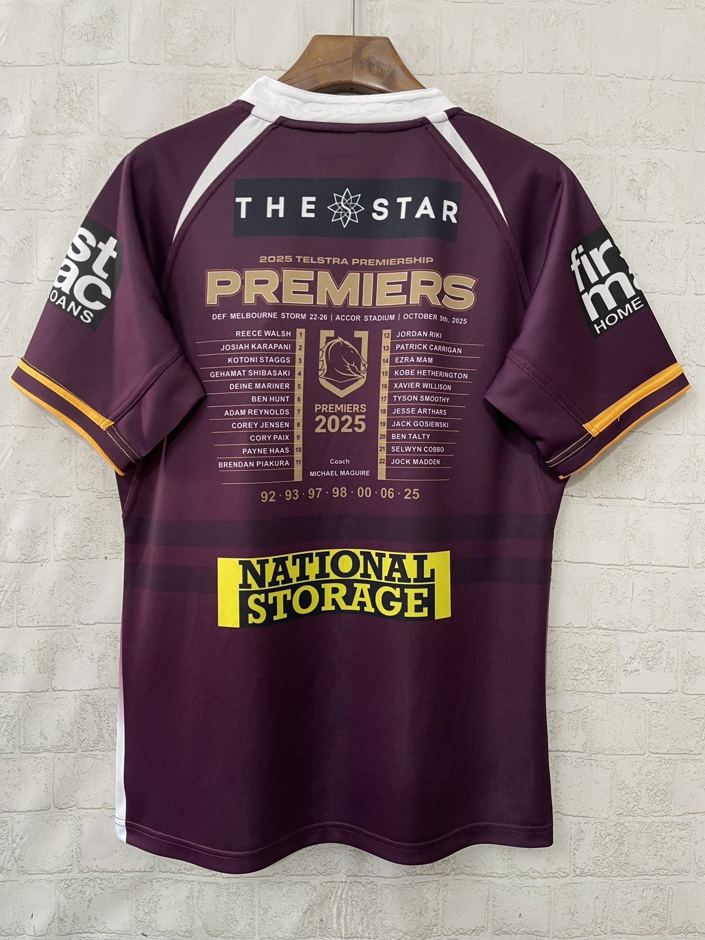 Brisbane Broncos 2025 Premiers Home Jersey
